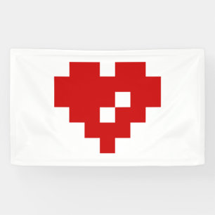 Banderoles Pixel Coeur 8 bits Amour