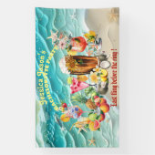 Banderoles Plage Cocktails Fruits tropicaux Fête de Bachelore (Verticale)