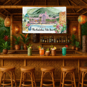 Banderoles Plage d'Aloha Tiki Bar Luau Party personnalisé