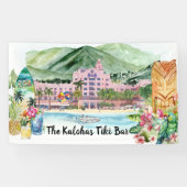 Banderoles Plage d'Aloha | Tiki Bar Luau Party personnalisé (Horizontal)