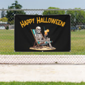 Banderoles Plage Lounge Squelette Halloween (Insitu)