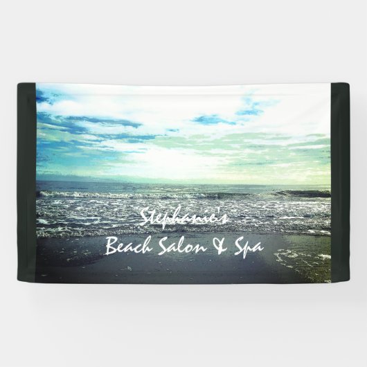Banderoles Plage Océan Artistique Élégant Tropical Salon Spa (Horizontal)