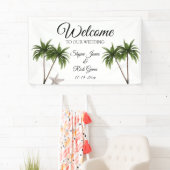 Banderoles Plage tropicale Palm Trees Moderne Mariage Starfis (En situation)