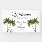 Banderoles Plage tropicale Palm Trees Moderne Mariage Starfis (Horizontal)