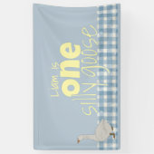 Banderoles Plaid Bleu & Blanc Une Oie Silencieuse (Vertical)