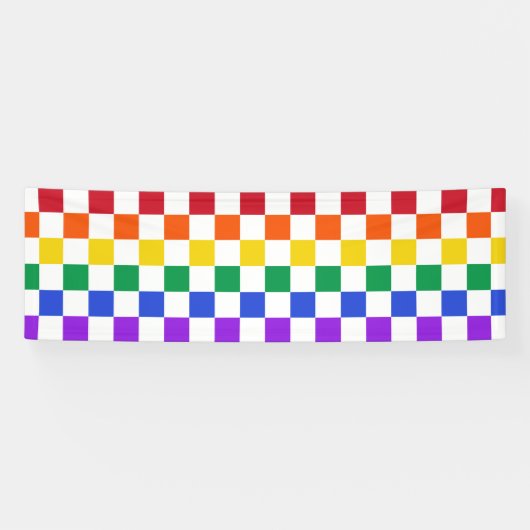 Banderoles Plaid Checkered d'arc-en-ciel coloré (Horizontal)