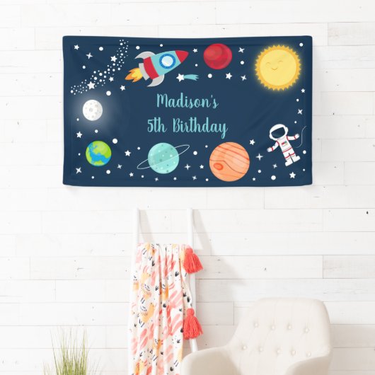 Banderoles Planètes astronautes Space Rocket Ship (En situation)