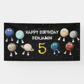 Banderoles Planètes et l'Anniversaire de enfant du système so (Horizontal)