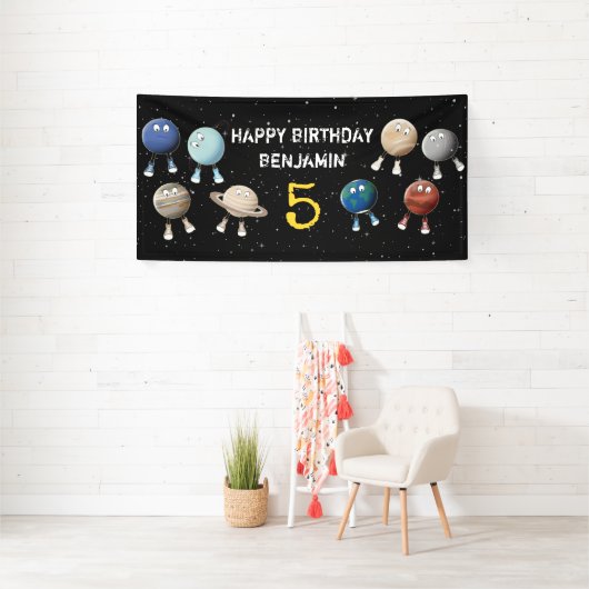 Banderoles Planètes et l'Anniversaire de enfant du système so (Insitu)