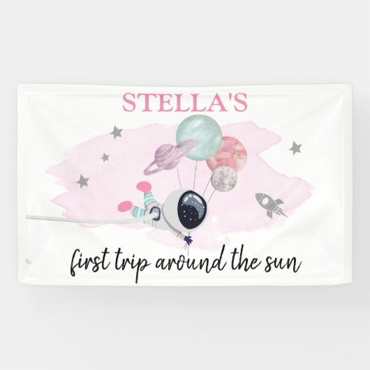 Banderoles Planètes spatiales extra-spatiales Première fille  (Horizontal)