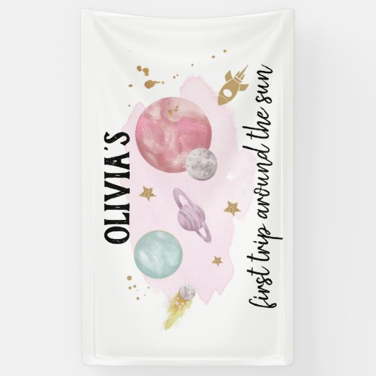 Banderoles Planètes spatiales extra-spatiales Première fille  (Vertical)