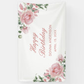 Banderoles Plaque d'anniversaire rose Rose (Vertical)