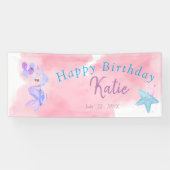 Banderoles Plaque en papier sirène d'anniversaire (Horizontal)