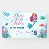 Banderoles Plongez dans cinq filles de sirènes violettes 5e a (Horizontal)