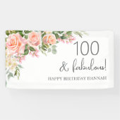 Banderoles Poche | Rose rose Floral 100e anniversaire (Horizontal)