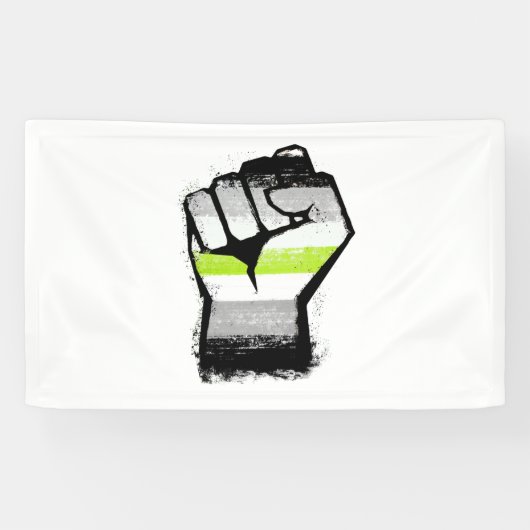 Banderoles Poing de protestation agender (Horizontal)