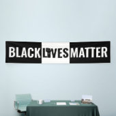 Banderoles Poing élevé noir et blanc noir vie matière (Salon professionnel)