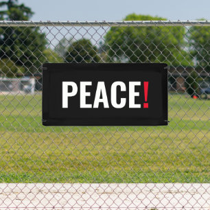 Banderoles Point d'exclamation de paix noir blanc rouge anti-