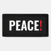 Banderoles Point d'exclamation de paix noir blanc rouge anti- (Horizontal)