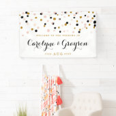 Banderoles Pointeur Mariage Confetti moderne rose et or (En situation)