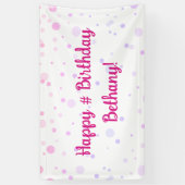 Banderoles Points Confetti Pink Rose Anniversaire Personnalis (Vertical)