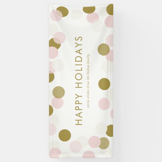 Banderoles Points de Confetti festive PInk et Gold Joyeuses f (Vertical)