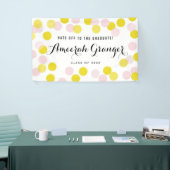 Banderoles Pois rose et jaune Confetti Graduation (Salon professionnel)