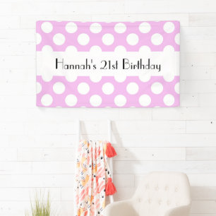 Banderoles Pois roses, Motif Pointe Polka, Points, Anniversai