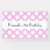 Banderoles Pois roses, Motif Pointe Polka, Points, Anniversai (Horizontal)