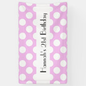 Banderoles Pois roses, Motif Pointe Polka, Points, Anniversai (Vertical)