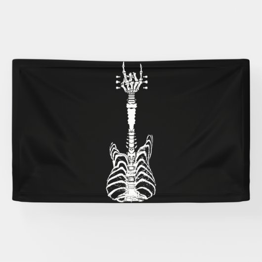 Banderoles Poison de Rock & Roll Skeleton Guitar Music Lover (Horizontal)