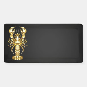 Banderoles Poisson à langouste polygonale dorée sur noir