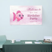 Banderoles Poisson rose Bienvenue (Salon professionnel)