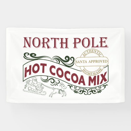 Banderoles Pôle Nord Hot Cocoa Mix fête de Noël (Horizontal)