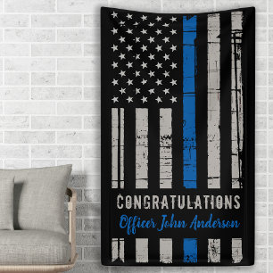 Banderoles Police Graduation Application de la loi Ligne bleu