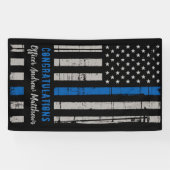 Banderoles Police Graduation Application de la loi Ligne bleu (Horizontal)