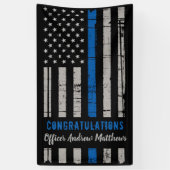 Banderoles Police Graduation Application de la loi Ligne bleu (Vertical)