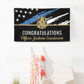 Banderoles Police Ligne bleue Drapeau Félicitations Retraite (En situation)