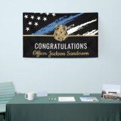 Banderoles Police Ligne bleue Drapeau Félicitations Retraite (Salon professionnel)