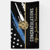 Banderoles Police Ligne bleue Drapeau Félicitations Retraite (Vertical)