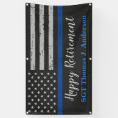 Banderoles Police Mince Ligne Bleue Personnaliser la partie r (Vertical)