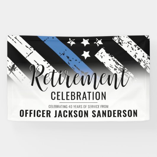 Banderoles Police Police Service de la retraite (Horizontal)