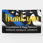 Banderoles Police Retraite Blue Gold Script application de la (Horizontal)