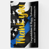 Banderoles Police Retraite Blue Gold Script application de la (Vertical)