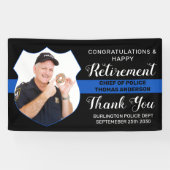 Banderoles Police Retraite personnalisée Photo Blue Line Part (Horizontal)