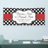 Banderoles Polka Noir/Blanc Point Rouge Ruban Affaires/Annive (Salon professionnel)