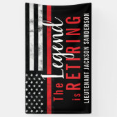 Banderoles Pompier à la retraite pompier Ligne rouge (Vertical)