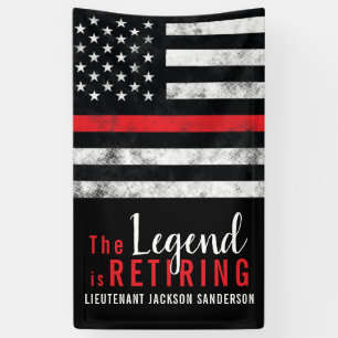 Banderoles Pompier à la retraite pompier mince Red Line