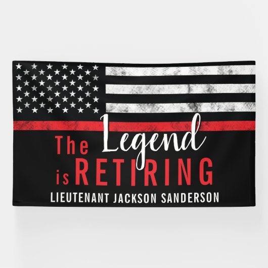 Banderoles Pompier de la ligne rouge mince (Horizontal)