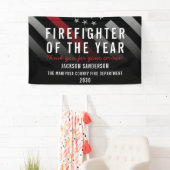 Banderoles Pompier de l'année Employé Red Line Drapeau (En situation)